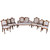 SOLD Antique Seven Piece Victorian Burl Walnut Parlor Set