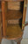 SOLD Antique Oak Double Curved Glass Door Sever with Mirror Back