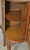 SOLD Antique Oak Double Curved Glass Door Sever with Mirror Back