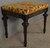 SOLD Antique Victorian Ebonized Incise Carved Bench