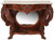 SOLD Antique Swan Carved Mahogany Marble Top Console Table