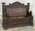 SOLD Antique Exceptional Gothic Revival Carved Beech & Pine Figural Hall Bench