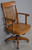 Antique Oak Swivel Tilt Victorian Office Chair #22093
