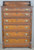 SOLD Antique Victorian Burl Walnut Six Drawer Tall Chest with Gallery