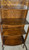 SOLD Antique 1890s Oak Curved Glass Curio Cabinet with Original Key