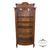 SOLD Antique 1890s Oak Curved Glass China Closet with Cabriole Legs