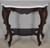 SOLD Antique Victorian Carved Marble Top Demi Lune Table