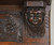SOLD Antique Carved Oak Clock Shelf with Cupid Angel Faces