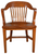 SOLD Antique Mahogany Bankers/Lawyers Barrel Back Armchair – 1920s-30s, Refinished