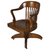 SOLD Antique Oak Office Chair, Lawyers Bankers Tilt Swivel, 1920s