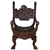 SOLD Antique Oak Heavily Carved Throne Chair - Lion Heads & Relief Carving, 1890s