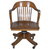 SOLD Oak Barrel Back Swivel Tilt Lawyers/Bankers Office Chair