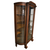SOLD Antique Victorian Carved Tiger Oak China Closet, Curved Glass, Early 1900s