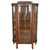 SOLD Antique Victorian Carved Tiger Oak China Closet, Curved Glass, Early 1900s