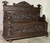 Antique Gothic Revival Carved Beech & Pine Figural Hall Bench #22463