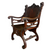 SOLD Antique Carved Mahogany Saddle Arm Chair – Lion Head Details – 1890s
