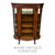 Antique Victorian Oak Serpentine Glass China Cabinet 1890s #22488
