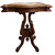 Victorian Walnut Turtle Top Lamp Table – Rose Marble with Burl Accents #22534