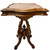 Victorian Walnut Turtle Top Lamp Table – Rose Marble with Burl Accents #22534