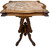Victorian Walnut Turtle Top Lamp Table – Rose Marble with Burl Accents #22534