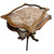 Victorian Walnut Turtle Top Lamp Table – Rose Marble with Burl Accents #22534