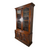 Victorian Carved Step Back Bookcase – Black Walnut – Glass Door Cupboard #22143