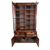Victorian Carved Step Back Bookcase – Black Walnut – Glass Door Cupboard #22143