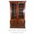 Victorian Carved Step Back Bookcase – Black Walnut – Glass Door Cupboard #22143
