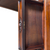 Victorian Carved Step Back Bookcase – Black Walnut – Glass Door Cupboard #22143