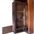Victorian Carved Step Back Bookcase – Black Walnut – Glass Door Cupboard #22143