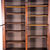 Victorian Carved Step Back Bookcase – Black Walnut – Glass Door Cupboard #22143