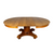 Empire Round Dining Table Tiger Sawn Oak Pedestal Table w/ 2 Leaves #22558