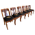 SOLD Set of 6 Antique Period Empire Dining Chairs – Flame Mahogany – c.1860s
