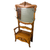 Victorian Carved Oak Hall Tree with Mirror & Storage Bench – c.1900s #22574