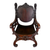 SOLD Antique Carved Mahogany Saddle Arm Chair – Lion Head Details – 1890s