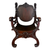 SOLD Antique Carved Mahogany Saddle Arm Chair – Lion Head Details – 1890s