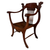 SOLD Antique Oak Lionhead Saddle Seat Arm Chair, 1900s