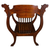 SOLD Antique Oak Lionhead Saddle Seat Arm Chair, 1900s