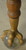 Antique Parlor Table, Victorian Oak Large Glass Ball Claw Foot Stand #22595