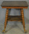 Antique Parlor Table, Victorian Oak Large Glass Ball Claw Foot Stand #22595