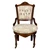 Set of 3 Victorian Burl Walnut Upholstered Chairs - c.1880s #22597