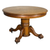 SOLD Quarter-Sawn Tiger Oak Claw Foot Round Dining Table with Leaf