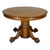 SOLD Quarter-Sawn Tiger Oak Claw Foot Round Dining Table with Leaf