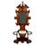 Antique Hall Tree, Mirror, Umbrella Holder, Burl Walnut, Marble Top #22668