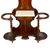 Antique Hall Tree, Mirror, Umbrella Holder, Burl Walnut, Marble Top #22668