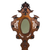 Antique Hall Tree w/ Umbrella Stand + Mirror, Walnut, Marble Top #22535