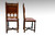 SOLD Set of 6 Carved Walnut and Leather Dining Chairs