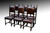SOLD Set of 6 Jacobean Leather Seat Dining Chairs