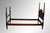 SOLD Antique Acanthus Carved Pencil Post Twin Size Mahogany Bed