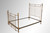 SOLD  Antique Victorian Age Cannonball Brass Bed, Curved Footboard